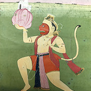 Hanuman bringing Sanjeevani plant | c.1820 | Jaipur School